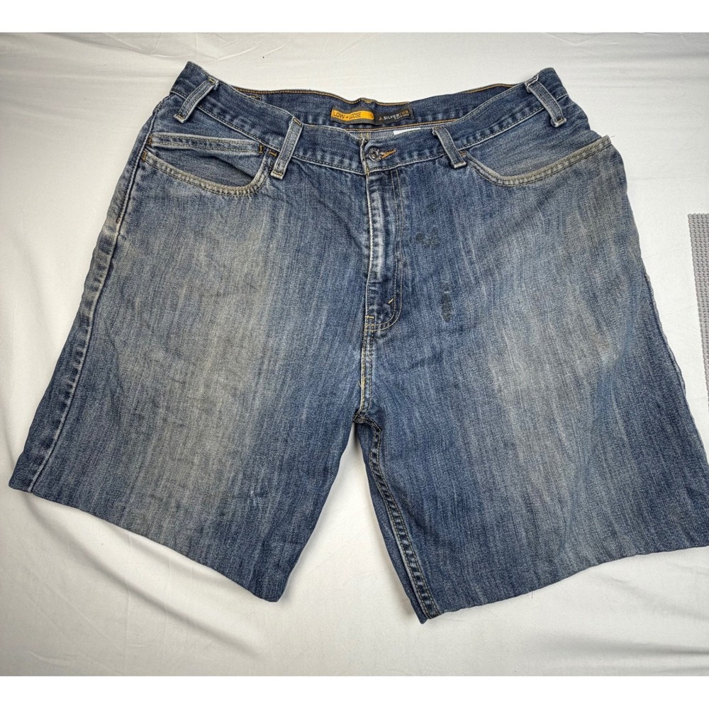VTG 2003 Levis SilverTab Low Loose Denim Shorts Mens 35" Cut Off Hem Y2K